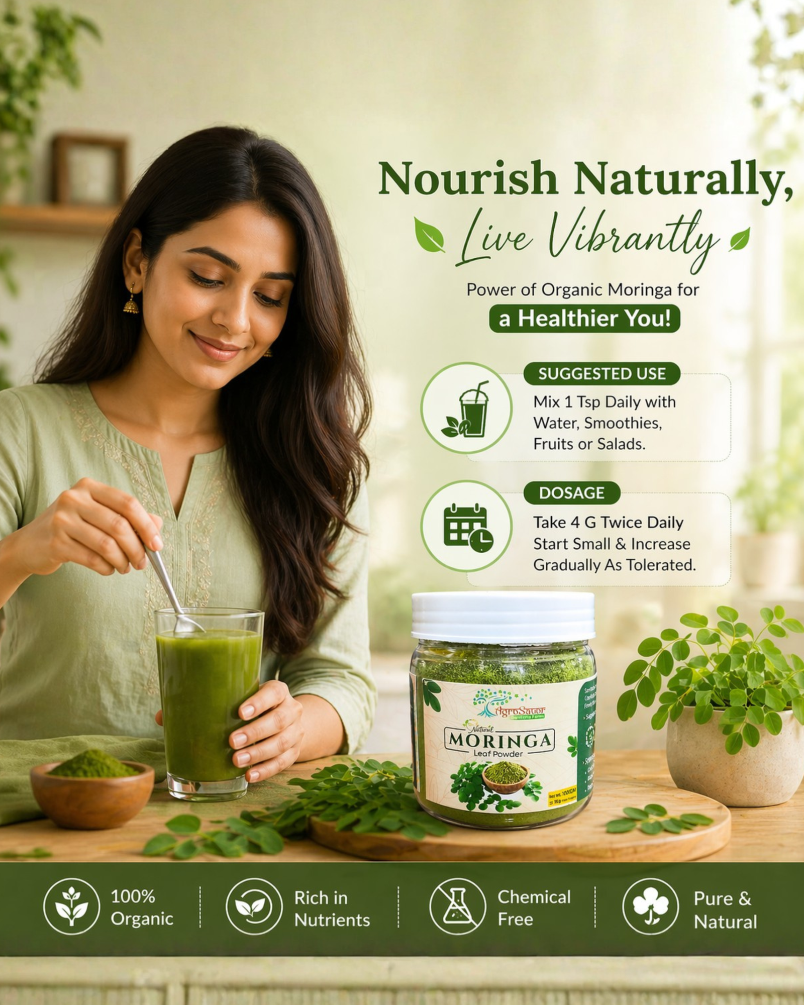 AGROSAVOR Moringa Powder – 100g
