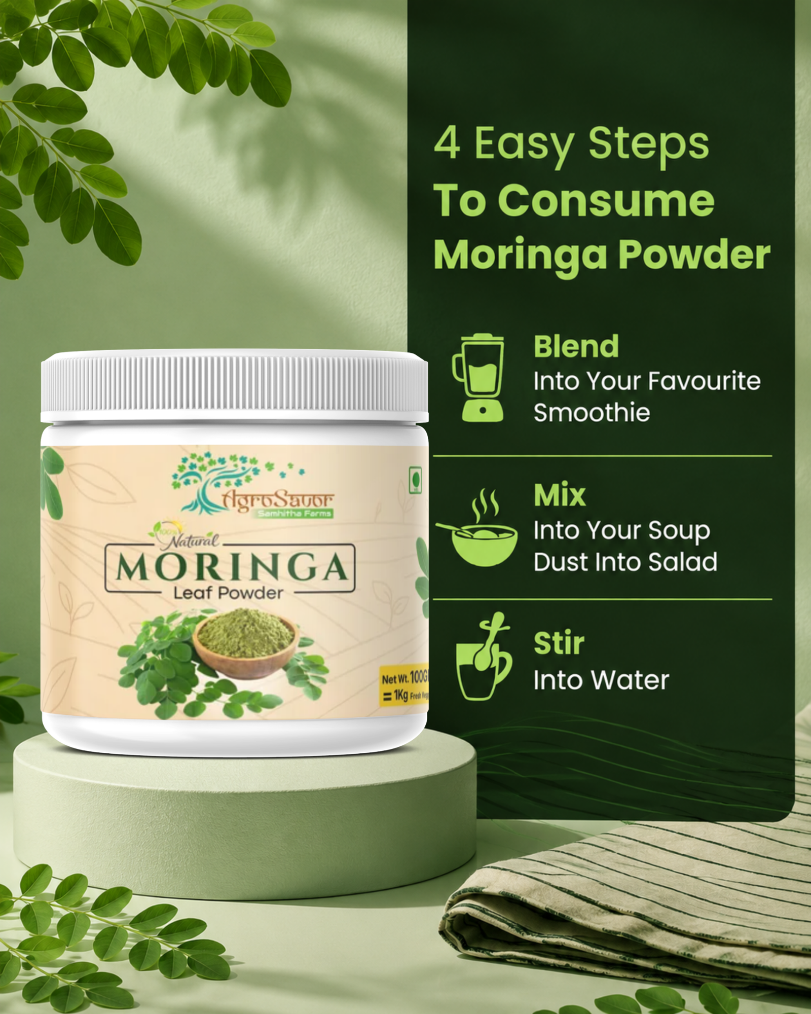 AGROSAVOR Moringa Powder – 100g